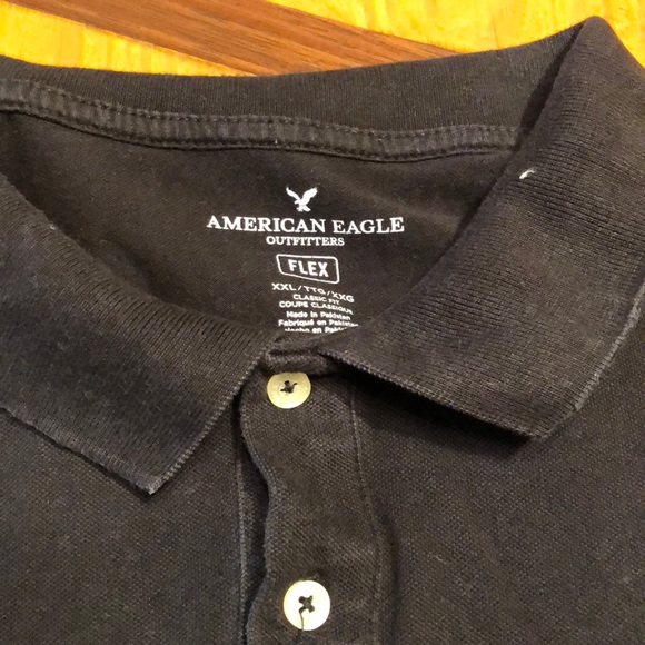 Men’s Polo American Eagle Flex Black Xxlarge - Picture 3 of 4